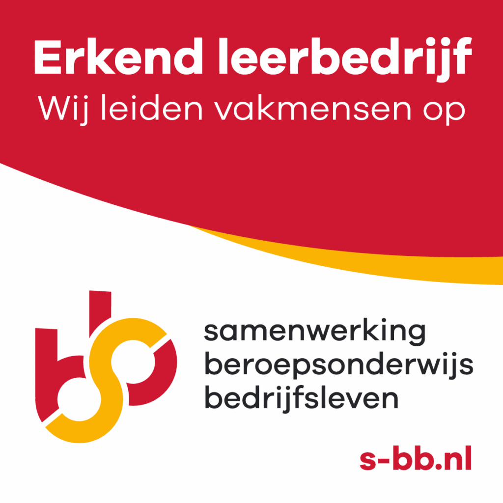 Logo van SBB met de tekst ‘Erkend leerbedrijf – Wij leiden vakmensen op’